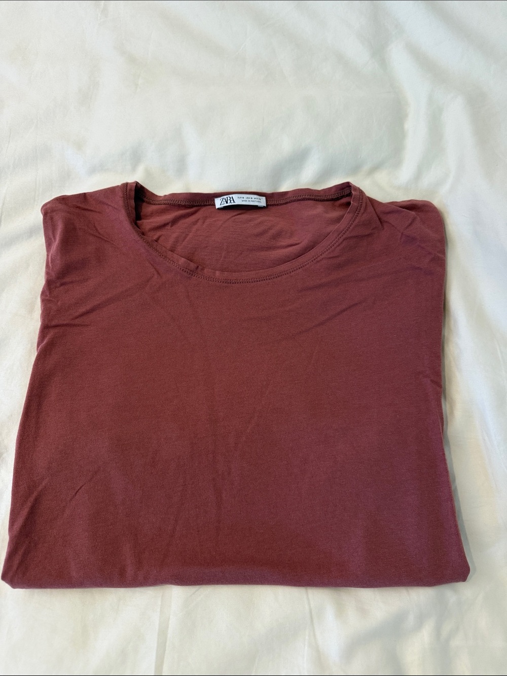 Zara Scoop Neck Tee - Brick Red
